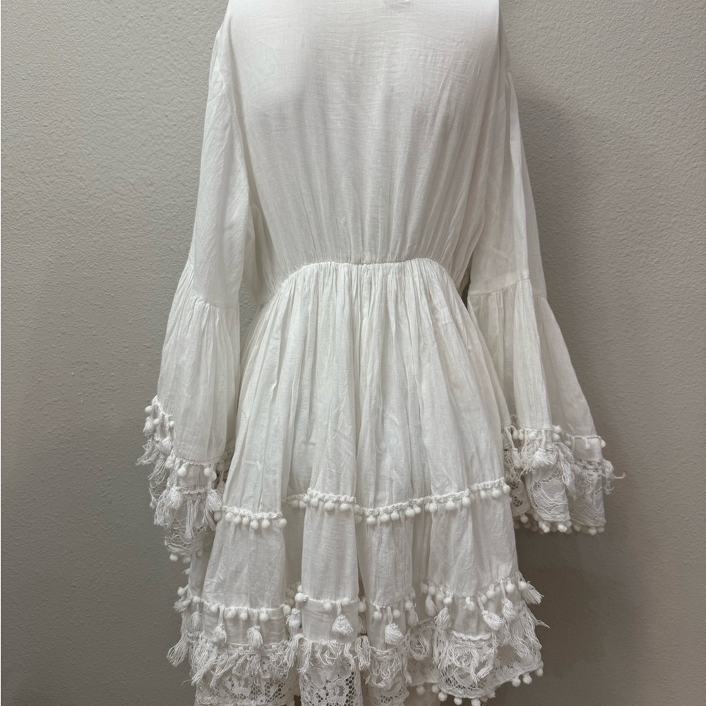 Antica Santoria by Giacomo Cinque White Bohemian Short Dress Fits S - Picture 3 of 4